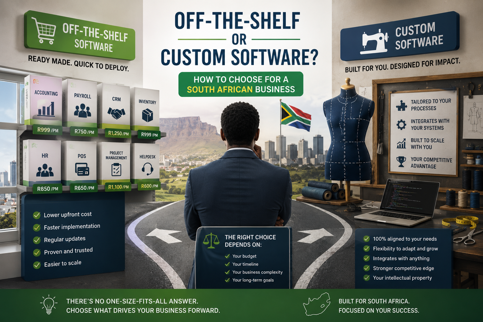 Off-the-shelf or custom software? How to choose for a South African business